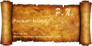 Pecker Niobé névjegykártya